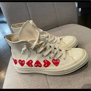 COMME DES GARÇON PLAY Emblem Hi Top Sneakers